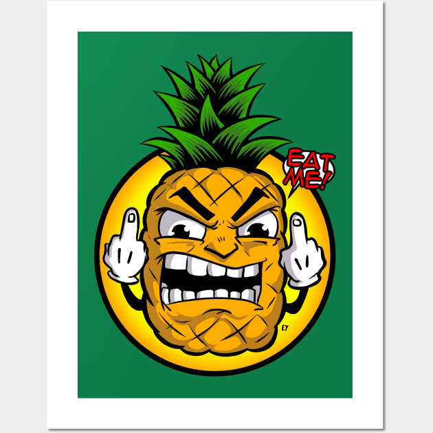 Not Happy Pineapple Wall Art by Iggycrypt